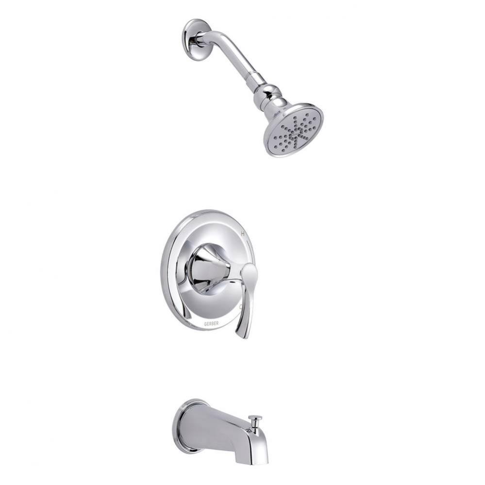 Antioch 1H Tub & Shower Trim Kit w/ Diverter on Spout & Treysta Cartridge 1.75gpm Chrome