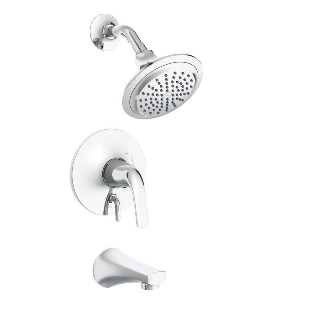 Lemora 1H Tub & Shower Trim Kit & Treysta Cartridge with Diverter on Valve 1.75gpm Chrome