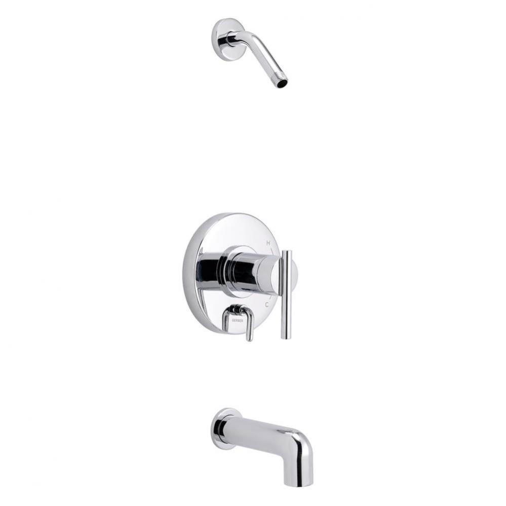 Parma 1H Tub & Shower Trim Kit & Treysta Cartridge w/ Diverter on Valve Less Showerhead Ch