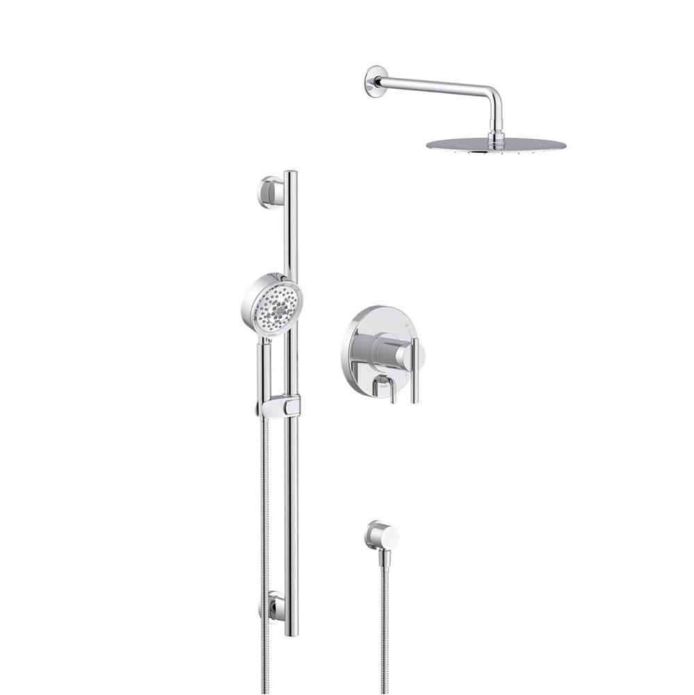 Parma Pressure Balance Shower Trim with Parma 5 Function Hand Shower & Drench 10'' S