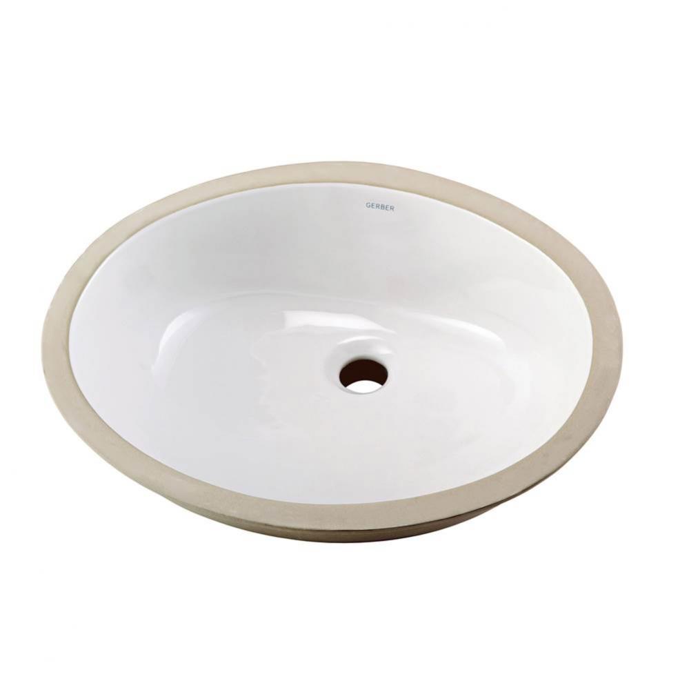 Luxoval Petite Undercounter Lav with Front Overflow 18.25''X15'' White