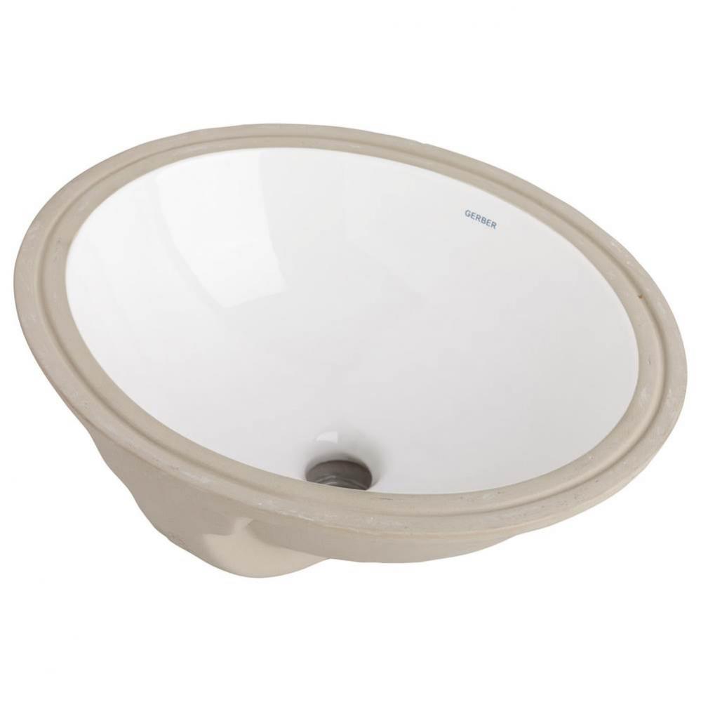 Luxoval Undercounter 15'' x 12'' Oval Lav White