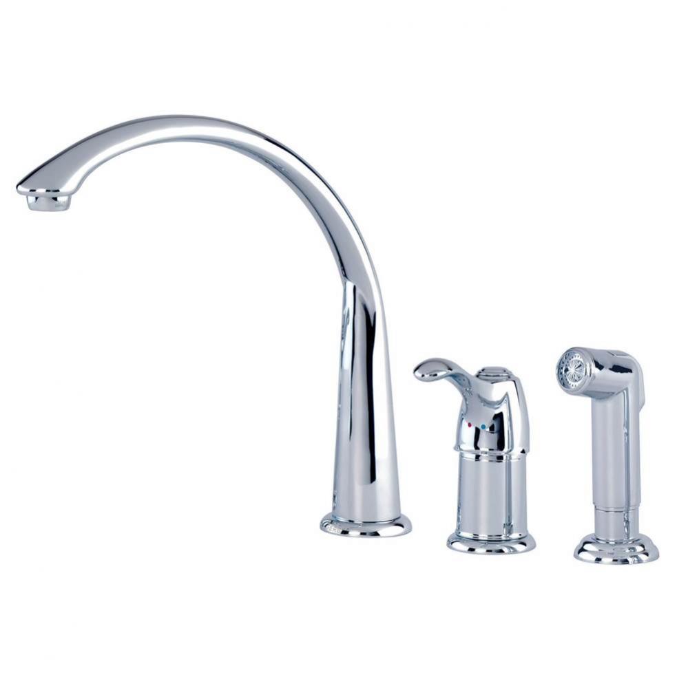Allerton 1H Hi-Arc Kitchen Faucet w/ Spray 1.75gpm Aeration/2.2gpm Spray Chrome