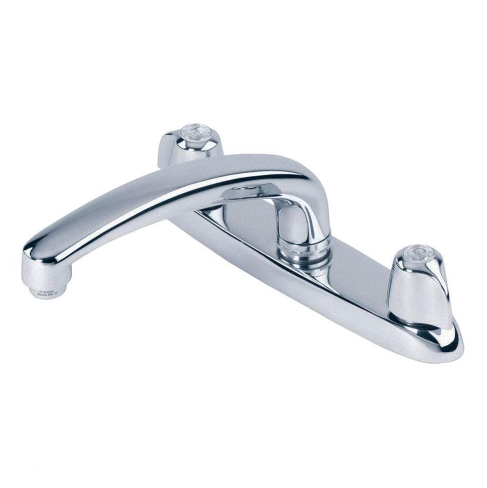 Gerber Classics 2H Kitchen Faucet Deck Plate Mounted w/ Metal Handles & Acrylic Hot Cold Index