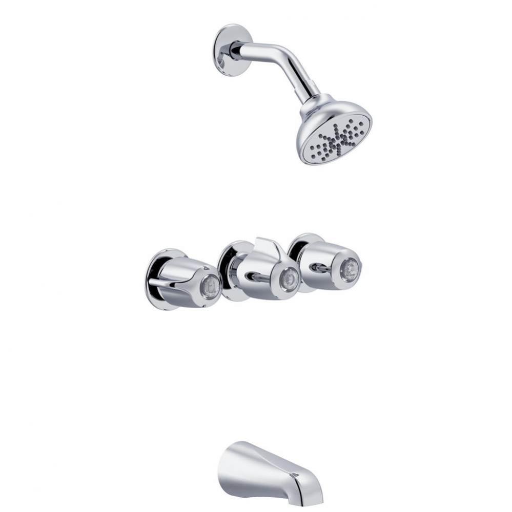 Gerber Classics Three Handle Threaded Escutcheon Tub & Shower Fitting with IPS/Sweat Connectio