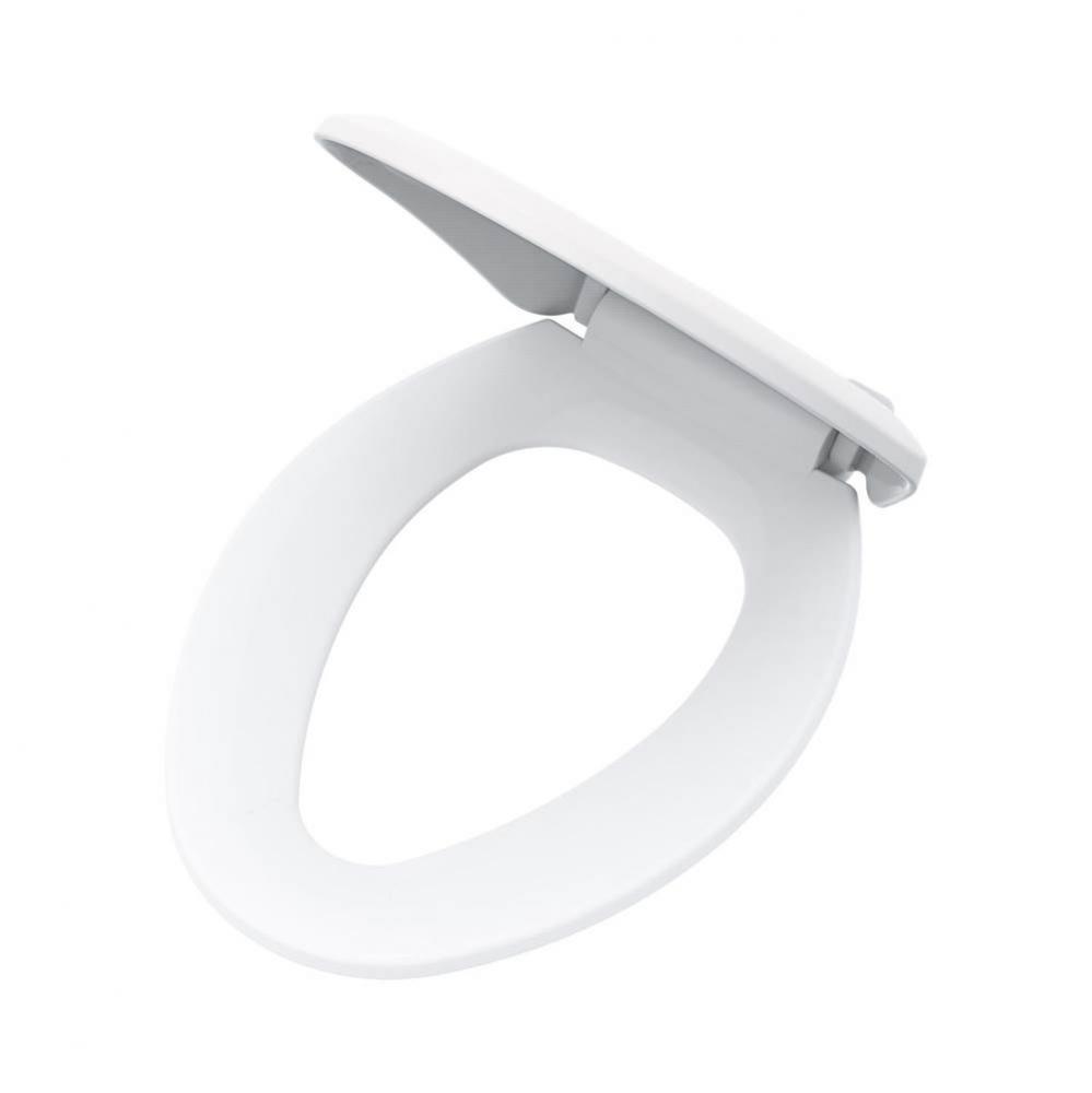 Elongated Non-Slow Close Toilet Seat with Adjustable Mounting White