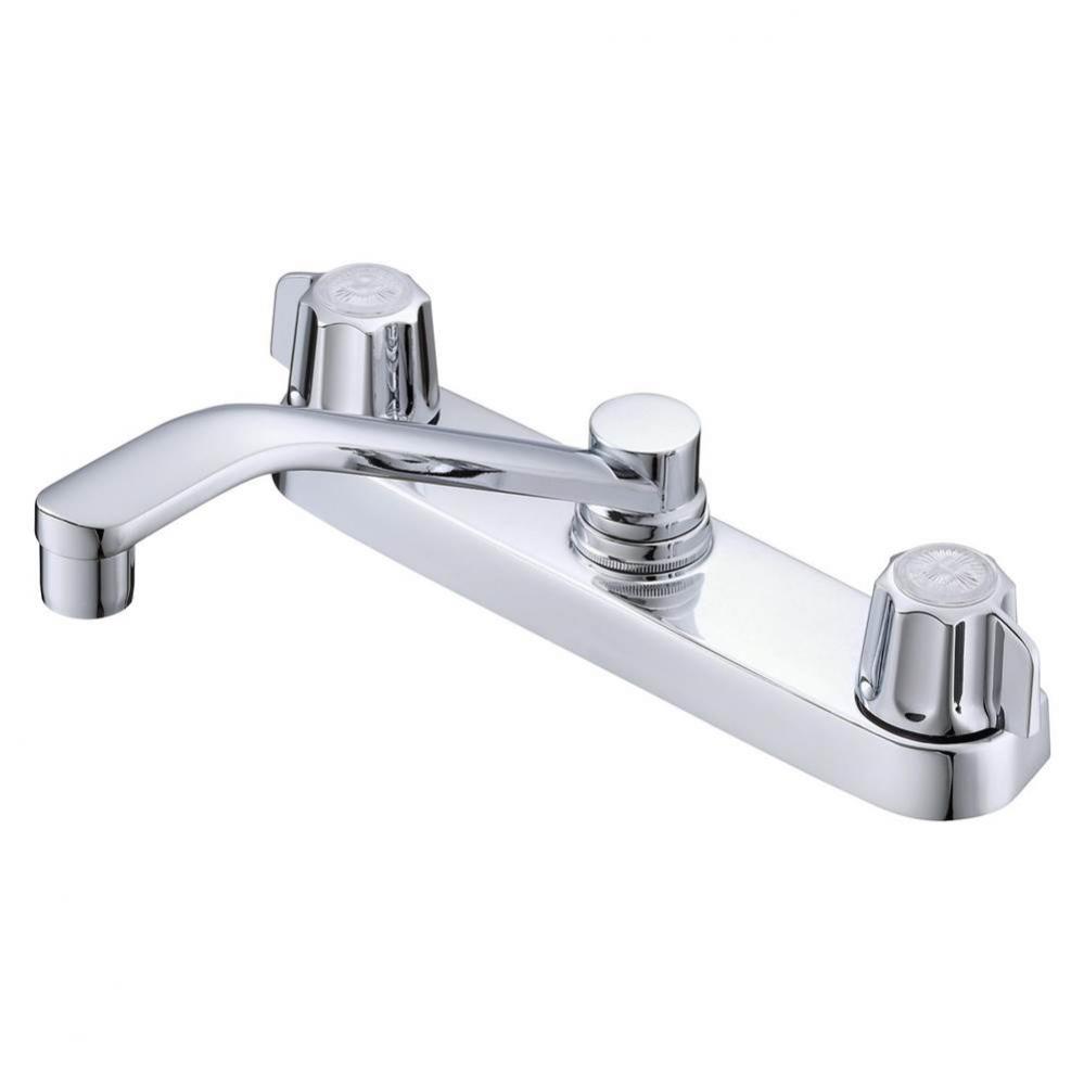 Gerber Classics 2H Kitchen Faucet Deck Plate Mounted w/out Spray & w/ Metal Fluted Handles &am