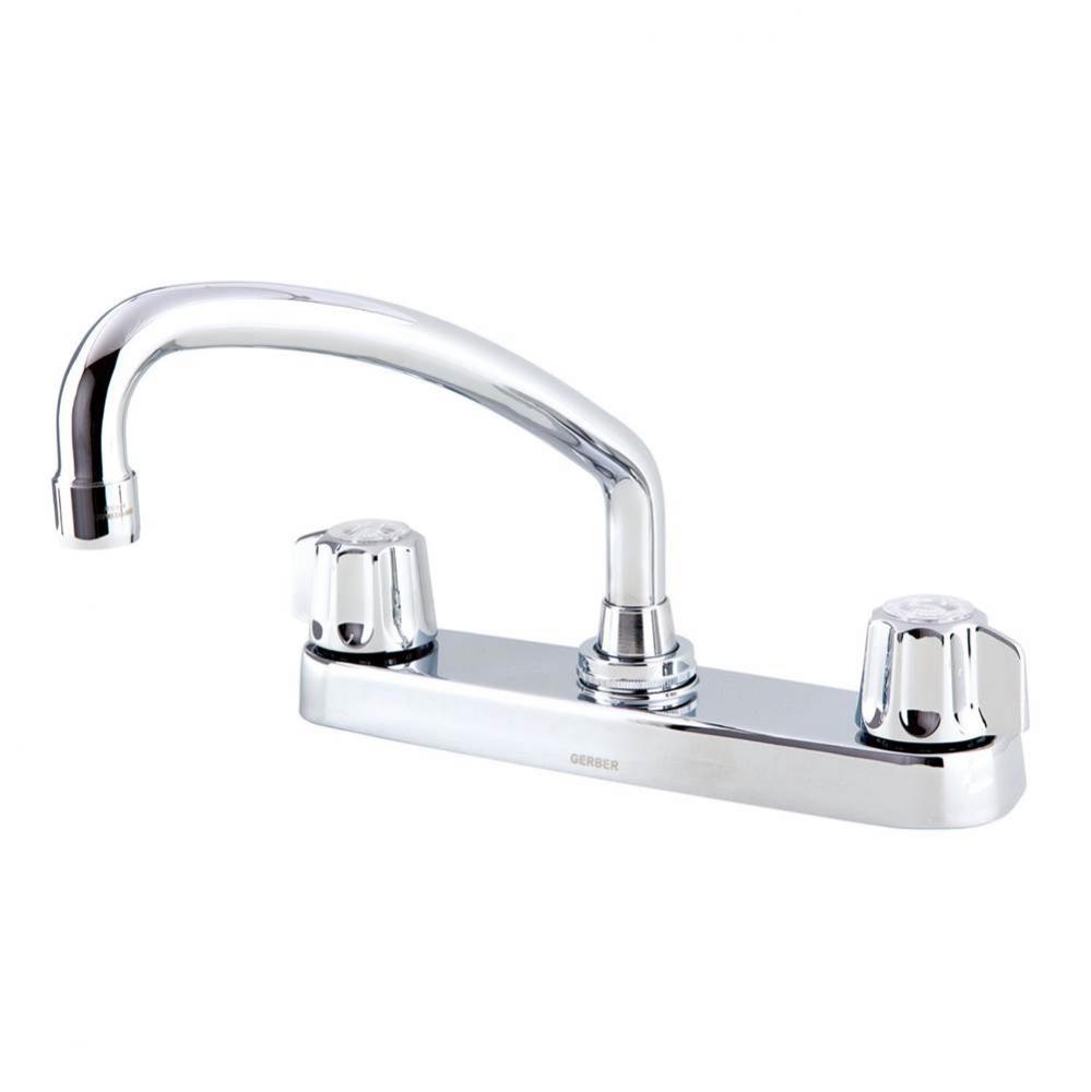 Gerber Classics 2H Kitchen Faucet Deck Plate Mounted w/out Spray & w/ Metal Fluted Handles &am