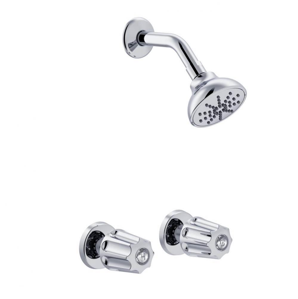 Gerber Classics 6 Inch Centers Two Metal Handle Two Handle Shower Only Fitting 1.75gpm Chrome