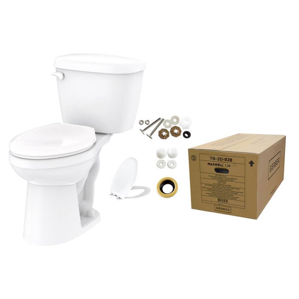 Maxwell 1.28gpf ADA Elongated Toilet-In Box (Tank And Bowl) White