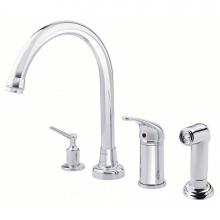 Gerber Plumbing D409112 - Melrose 1H High-Rise Kitchen Faucet w/ Soap Dispenser & Spray 1.75gpm Chrome