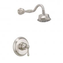 Gerber Plumbing D501557BNTC - Opulence 1H Shower Only Trim Kit & Treysta Cartridge w/ 5 Function Showerhead 1.75gpm Brushed