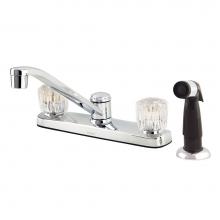 Gerber Plumbing G0042211W - Maxwell SE 2H Kitchen Faucet w/ Acrylic Handles Spray & 8'' D-Tube Spout 1.75gpm Chr