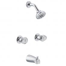 Gerber Plumbing G0058400 - Gerber Hardwater Two Handle Threaded Escutcheon Tub & Shower Fitting with Threaded Diverter Sp