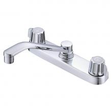 Gerber Plumbing G0742406 - Gerber Classics 2H Kitchen Faucet Deck Plate Mounted w/out Spray & w/ Metal Fluted Handles &am