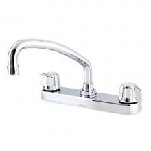Gerber Plumbing G0742426 - Gerber Classics 2H Kitchen Faucet Deck Plate Mounted w/out Spray & w/ Metal Fluted Handles &am