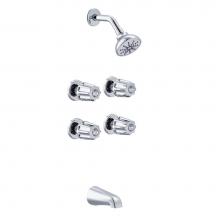 Gerber Plumbing G074643083 - Gerber Classics Four Metal Fluted Handle Tub & Shower Fitting 1.75gpm Chrome