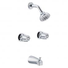 Gerber Plumbing G0748720 - Gerber Classics Two Metal Fluted Handle Threaded Escutcheon Tub & Shower Fitting with IPS/Swea
