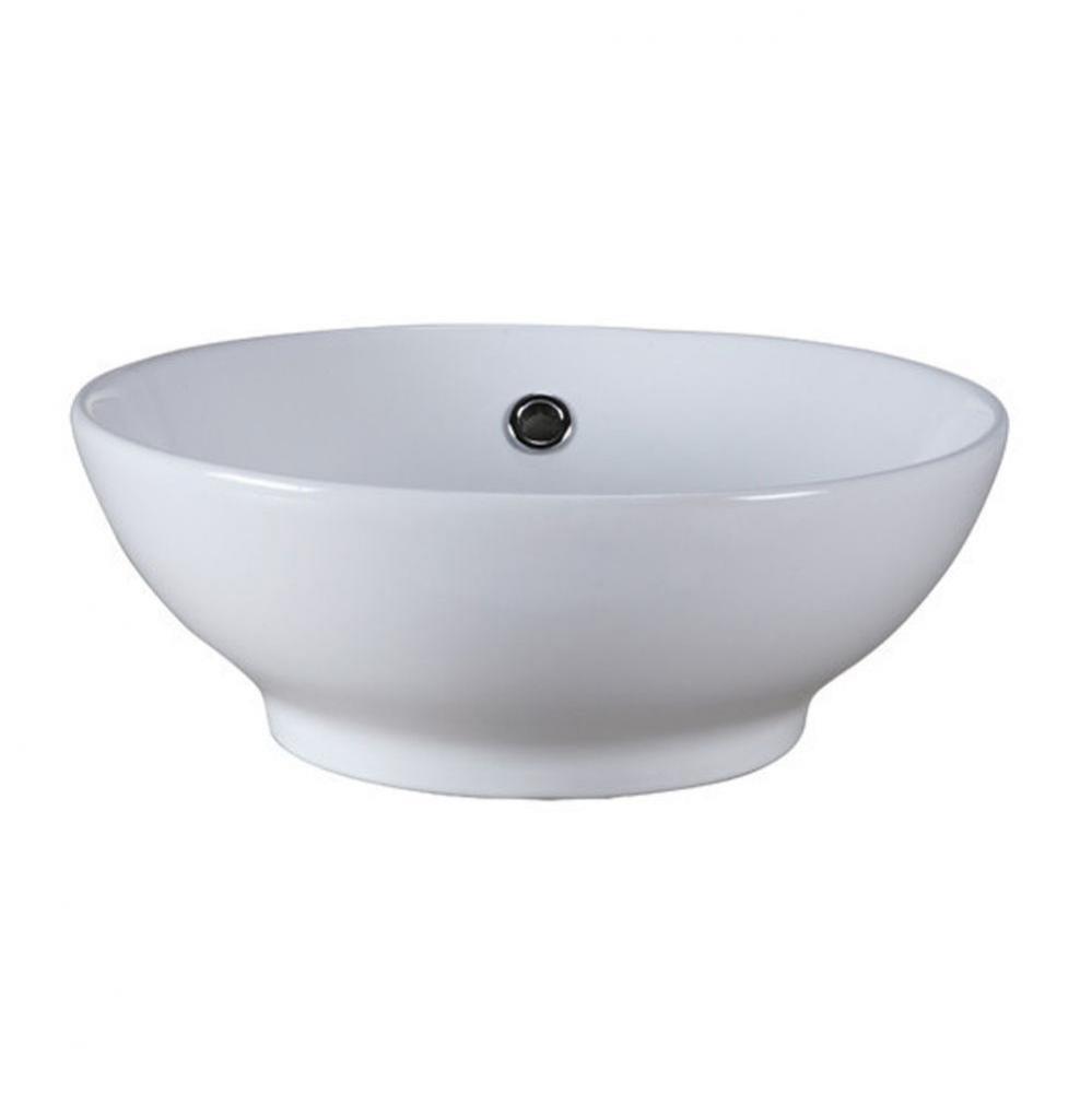 Round Vitreous China Vessel - White