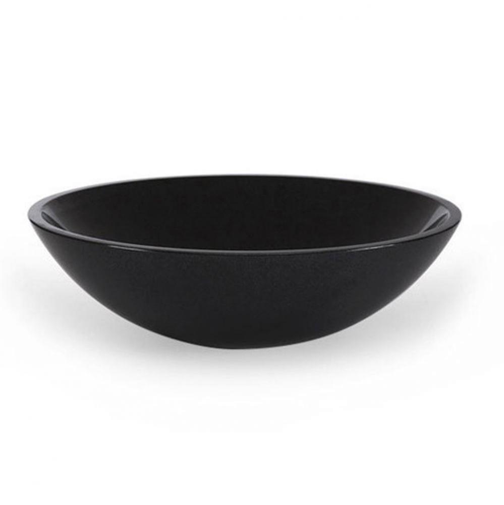 Round Stone Vessel - Black Granite