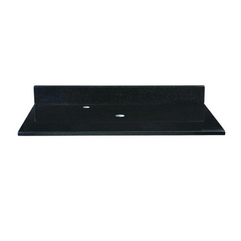 Stone Top - 49'' For Vessel Sink - Black Granite