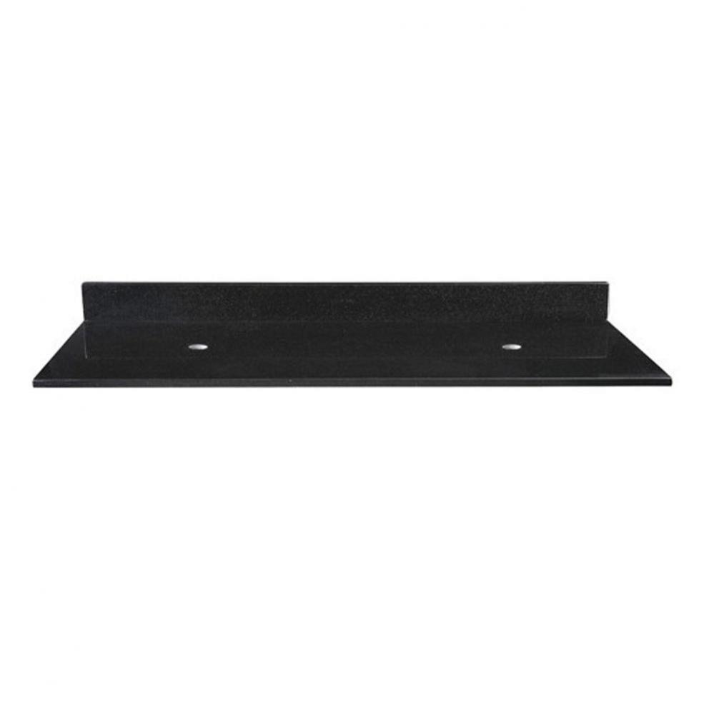 Stone Top - 61-inch for Double Vessel Sinks - Black Granite
