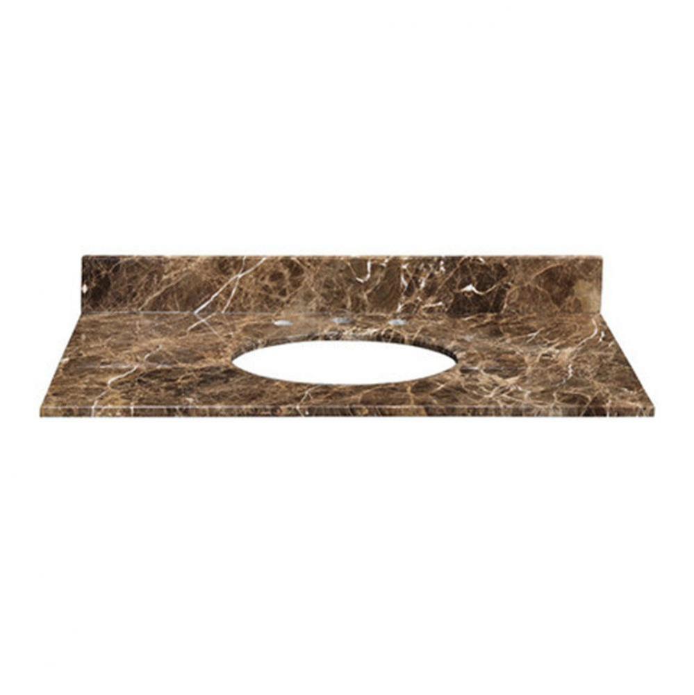 Stone Top - 37'' For Oval Undermount Sink - Dark Emperador Marble