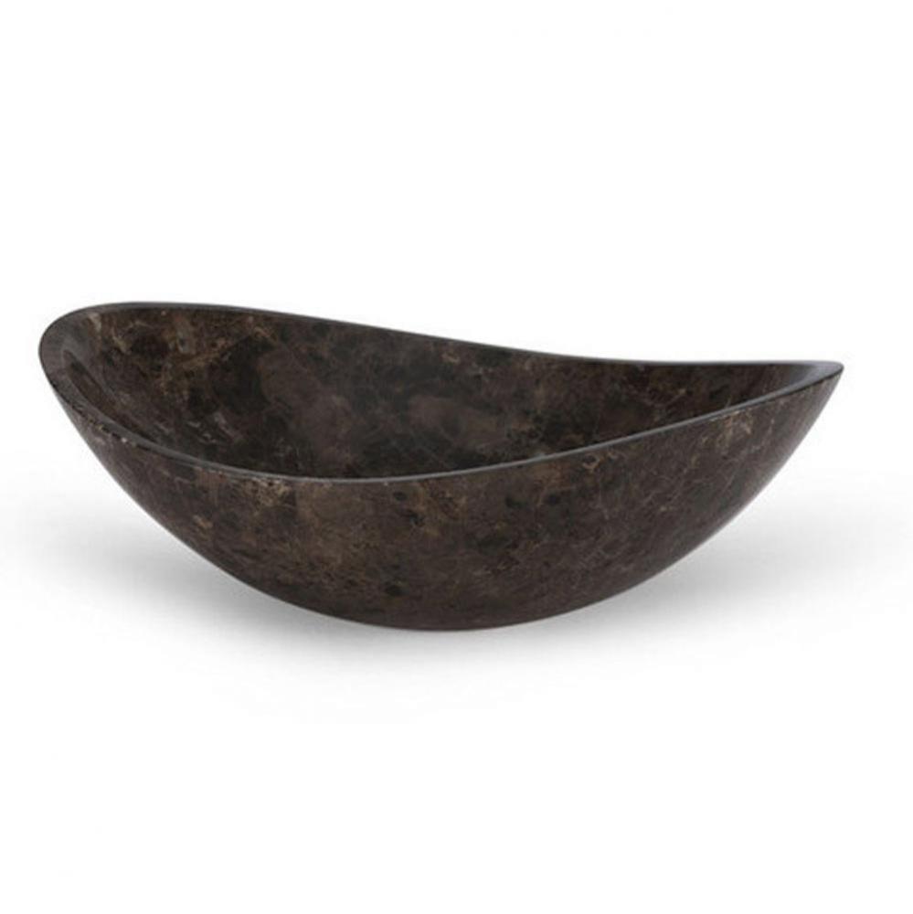 Oval Stone Vessel - Dark Emperador Marble