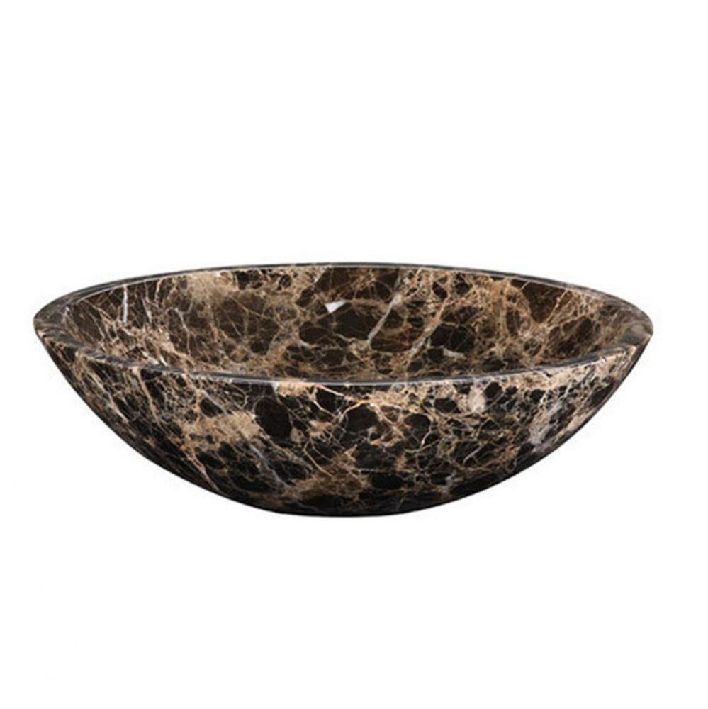Round Stone Vessel - Dark Emperador Marble