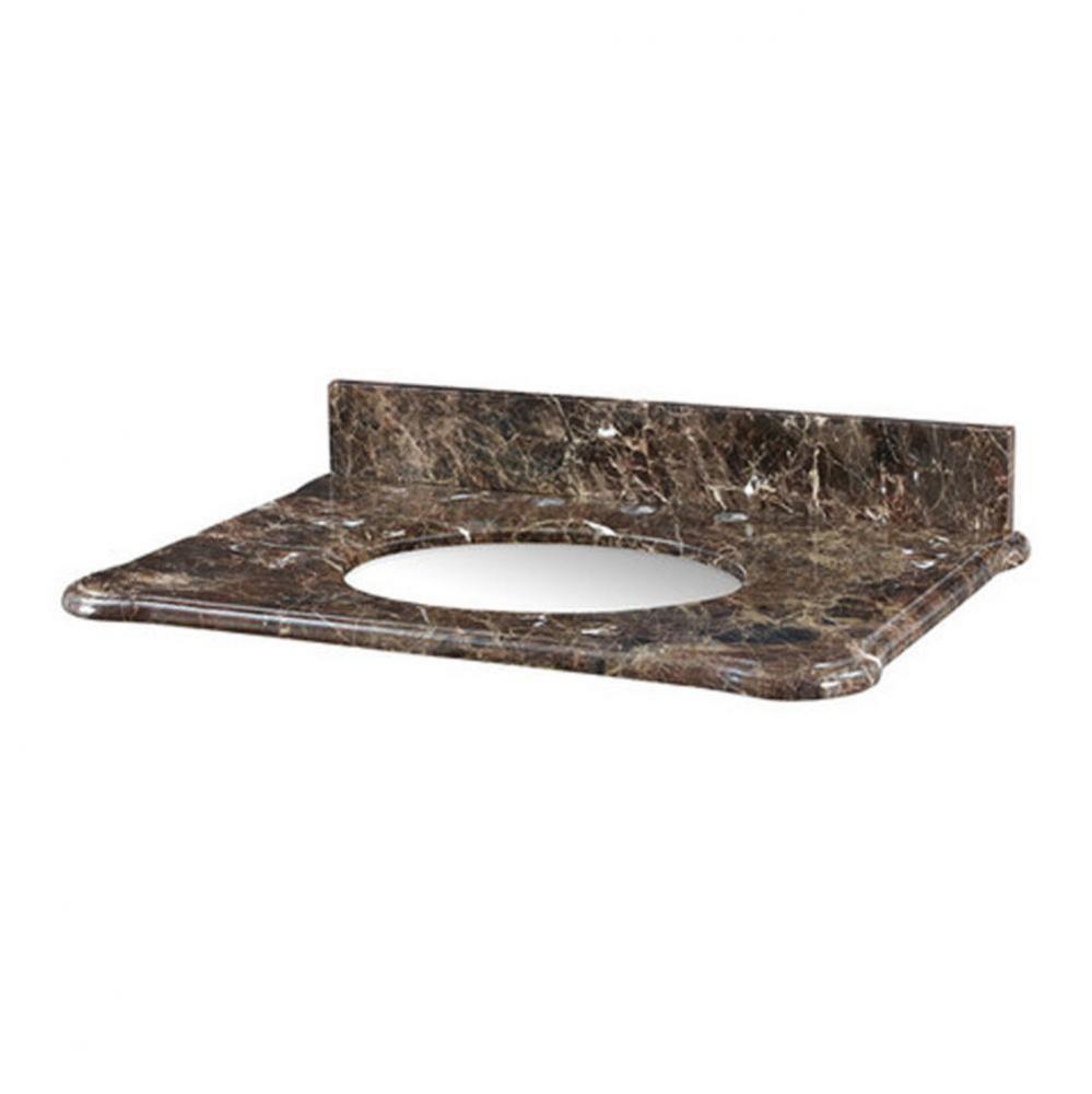 Malago 31'' Stone Top - Dark Emperador Marble For Oval Undermount Sink