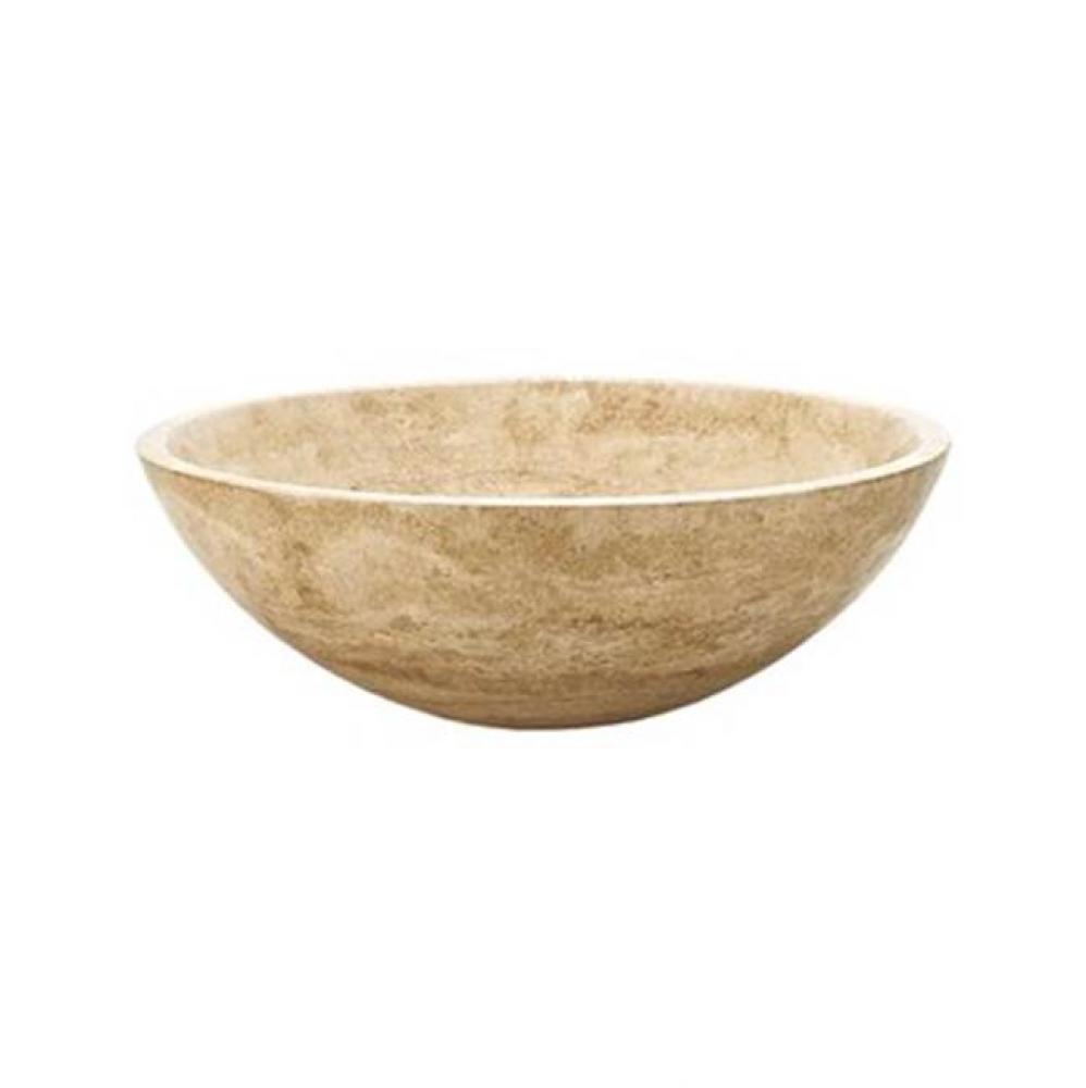 Round Stone Vessel - Beige Travertine