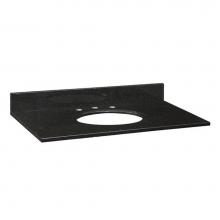 Ryvyr GRUT370BK - Stone Top - 37'' For Oval Undermount Sink - Black Granite
