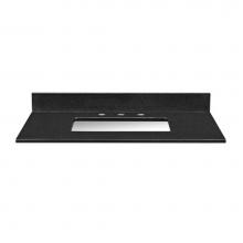 Ryvyr GRUT37RBK - Stone Top - 37'' For Rectangular Undermount Sink - Black Granite