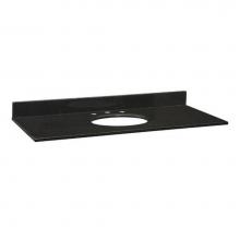 Ryvyr GRUT490BK - Stone Top - 49'' For Oval Undermount Sink - Black Granite