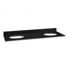 Ryvyr GRUT610BK - Stone Top - 61'' For Double Undermount Sinks - Black Granite