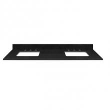 Ryvyr GRUT61RBK - Stone Top - 61'' For Double Rectangular Undermount Sinks - Black Granite