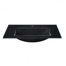 Ryvyr GST81MBK - Glass Top - 810Mm (31.9'') With Rectangular Bowl - Black
