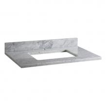 Ryvyr MAUT37RWT-1 - Stone Top - 37'' For Rectangular Undermount Sink - White Carrara Marble With Single Fauc