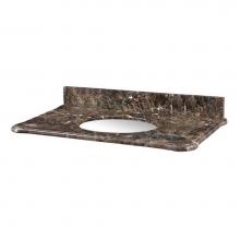 Ryvyr S-MALAGO-36DE - Malago 37'' Stone Top - Dark Emperador Marble For Oval Undermount Sink