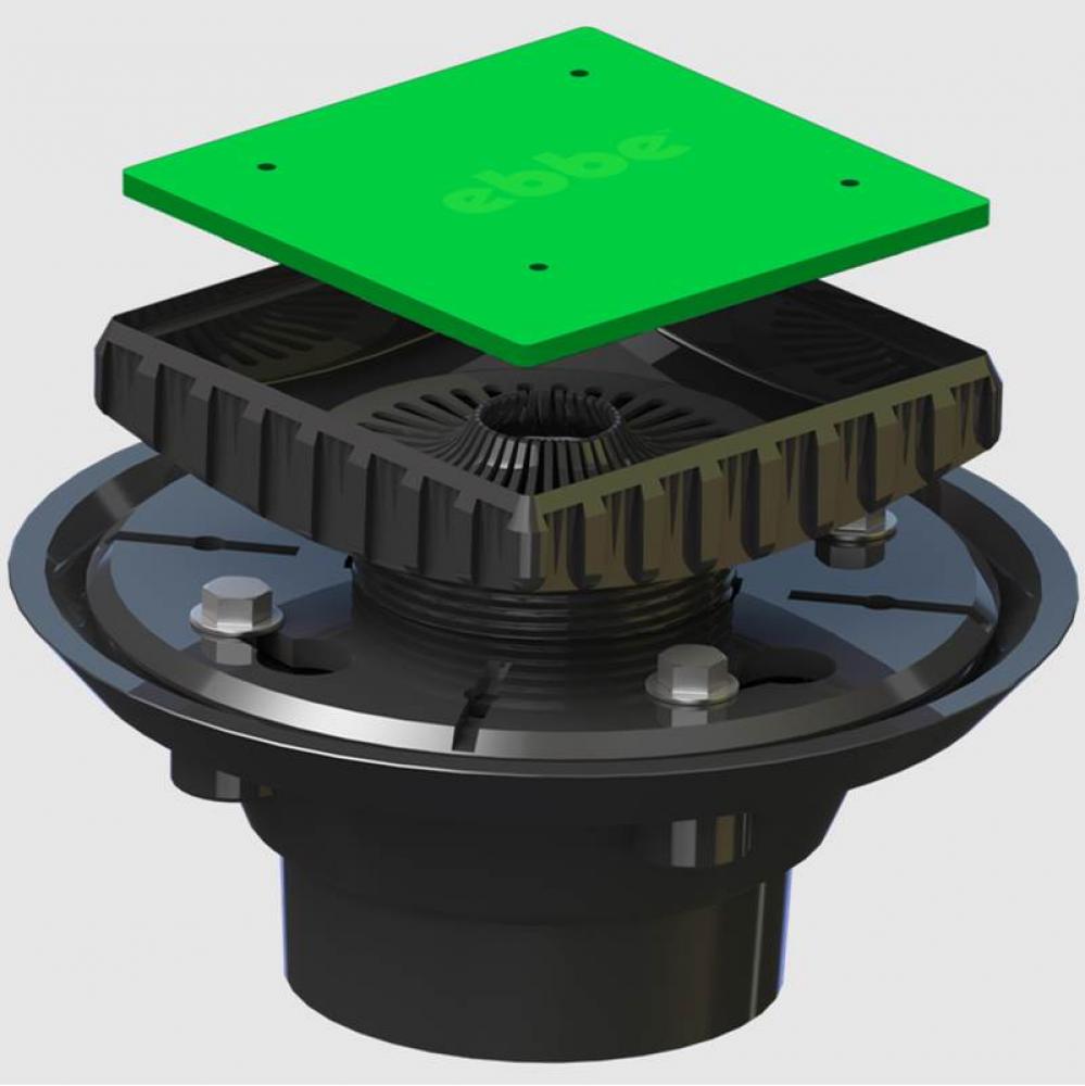 ABS Clamp Collar Drain Bundle - (ABS Clamp Collar Drain Base and Ebbe Square Riser)