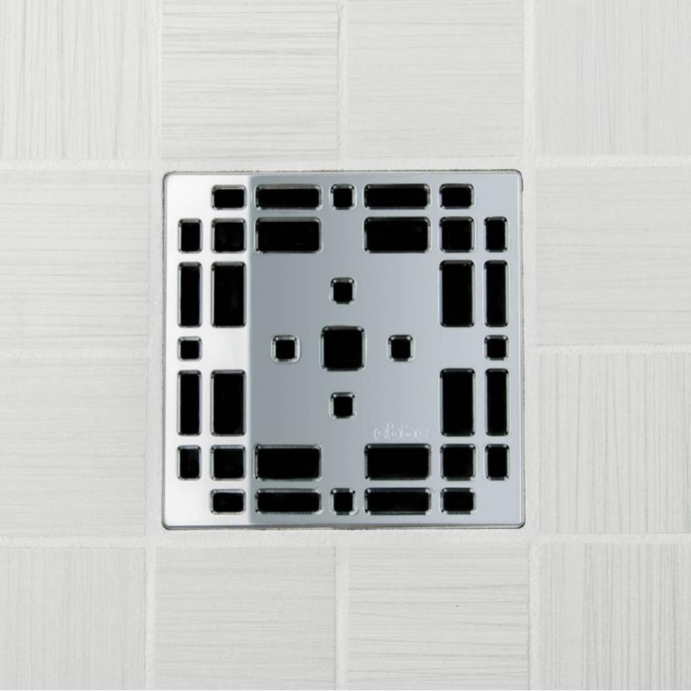 4'' UNIQUE GRATE - PRAIRIE POLISHED CHROME
