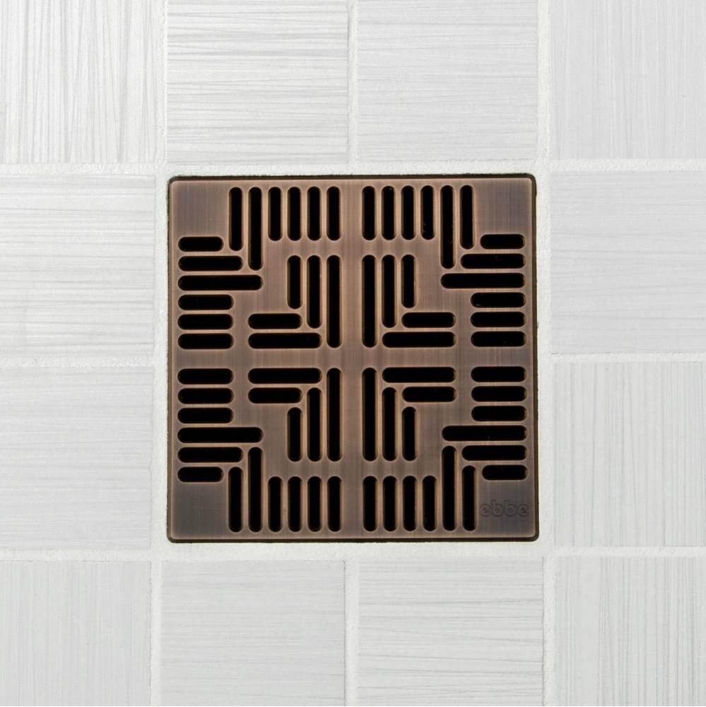 4'' UNIQUE GRATE - NAVAJO OIL RUBBED BRONZE