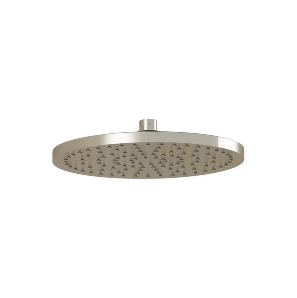 Round Rain Head ABS Shower 10'' 12mm Thick No Air Mix Brushed Nickel PVD