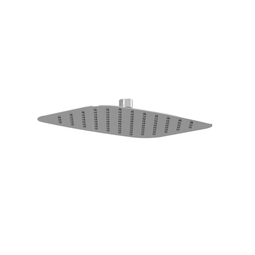 Rectangular Rounded Rain Head Shower 12''x8'' 2mm Thick Chrome
