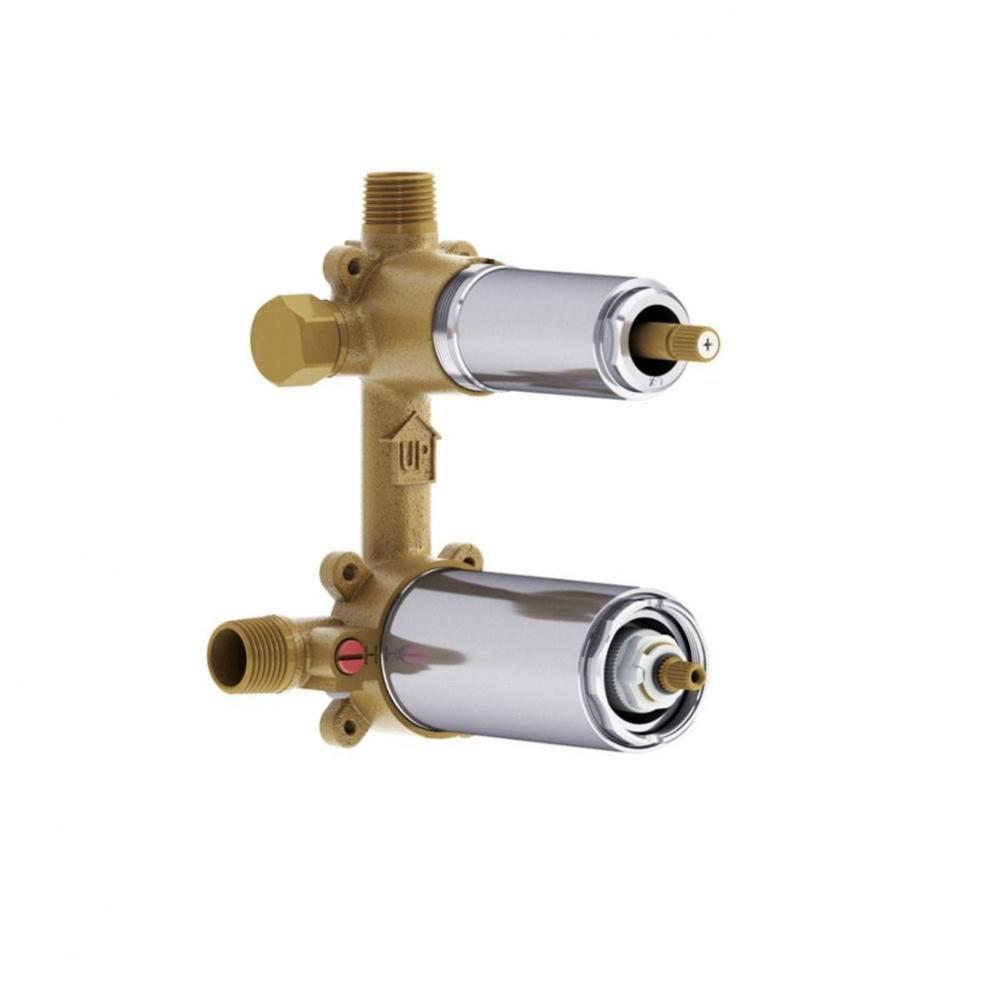 2-Way AQUATONIK™ Type T/P 1/2'' Valve with Diverter and ABS Protective Cover Chrome