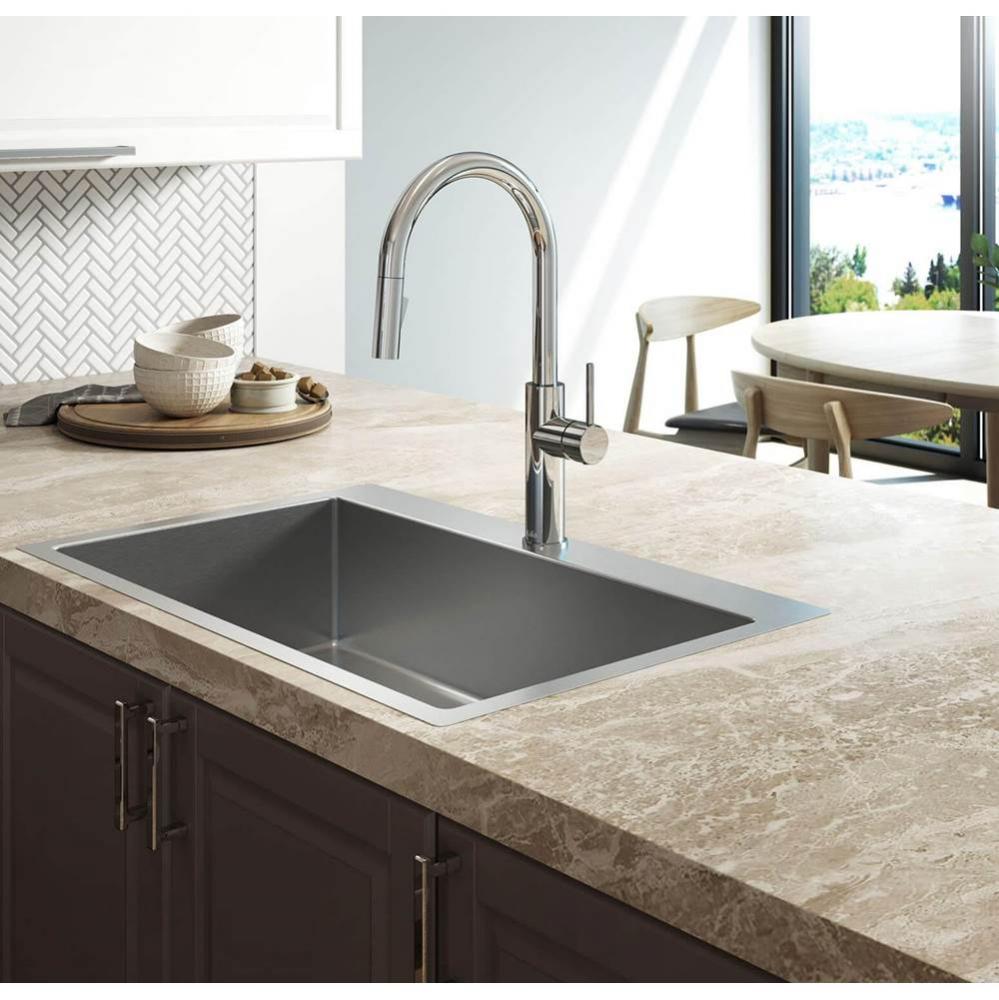 SPECIFIK Single Handle Kitchen Faucet Pull-Down Dual Spray Chrome