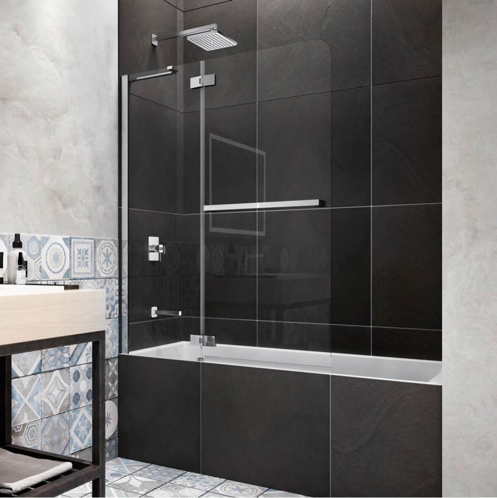 PRATIKA™ Bath Shield 42'''' x 56'' Chrome Clear Duraclean Glass