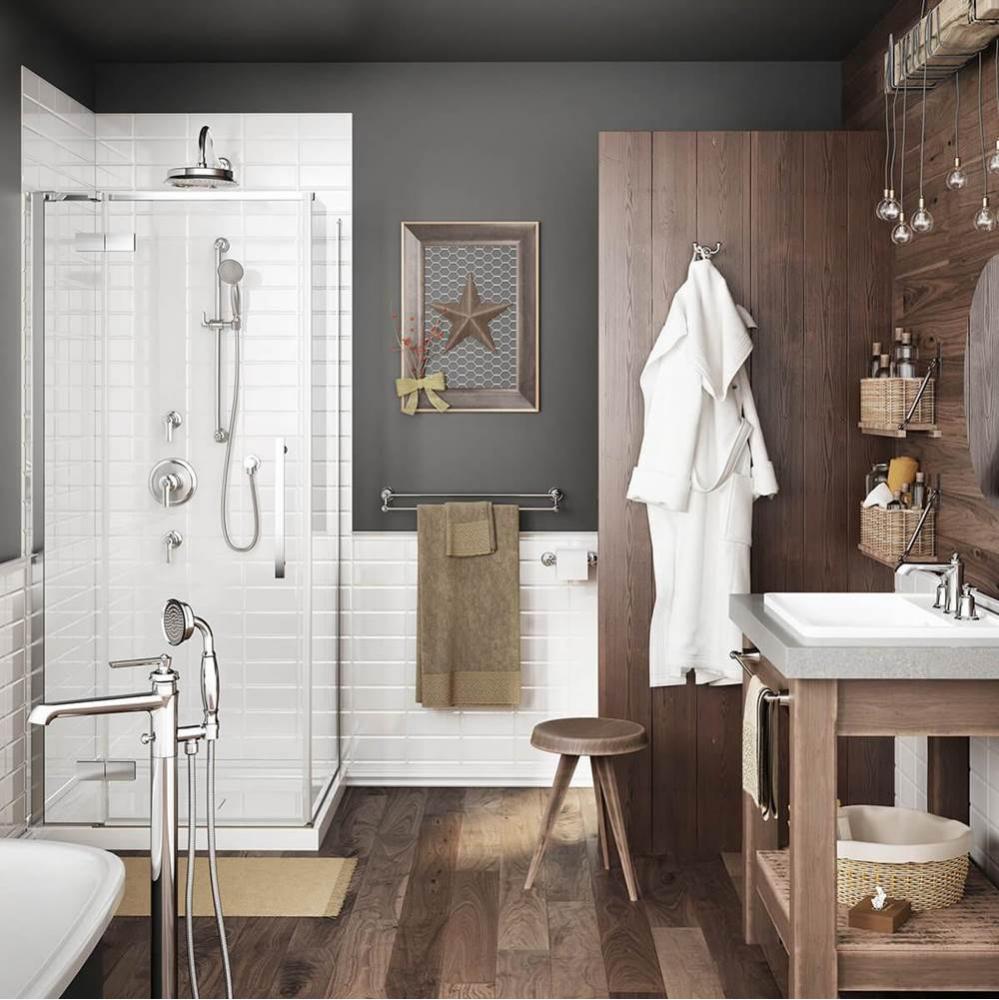 RUSTIK™ T2 (Valves Not Included) : Thermostatic Shower System with Wallarm Chrome