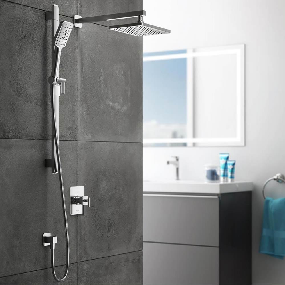 SquareOne™ TCG1 : Water Efficient AQUATONIK™ T/P Coaxial Shower System with Wallarm Chrome