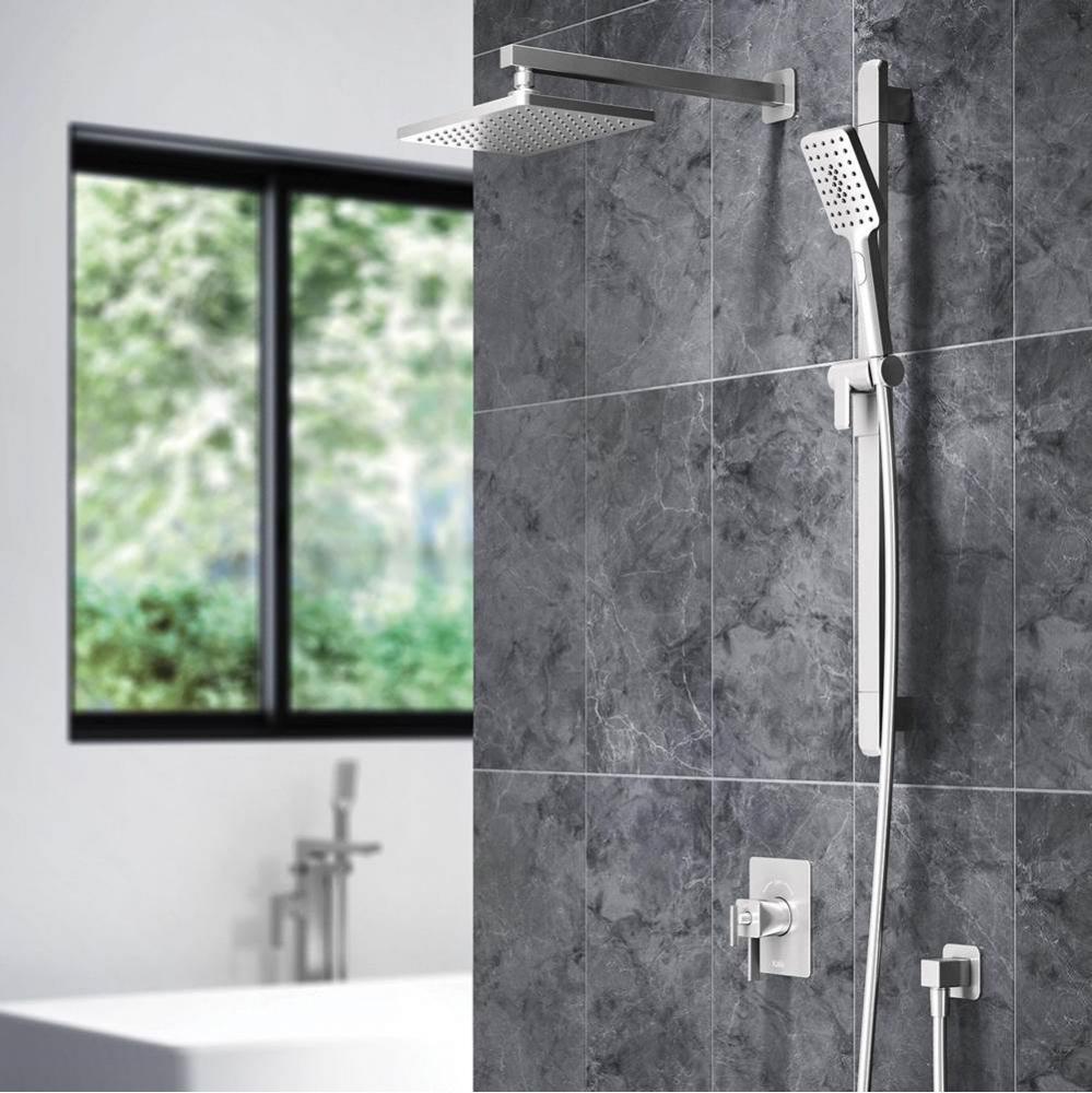SquareOne™ TCG1  Water Efficient AQUATONIK™ T/P Coaxial Shower System with Wallarm Pure Nickel